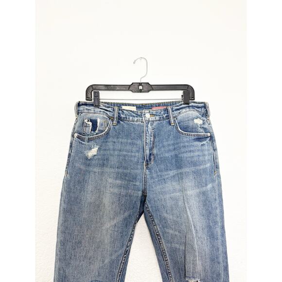 Anthropologie Pilcro The Heritage Boyfriend Jeans Size 28 Mid Rise Crop Distress - Picture 4 of 14